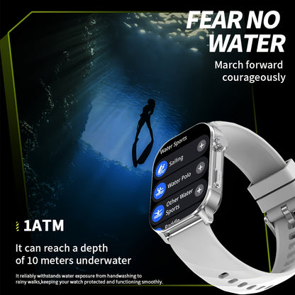 High-Performance GPS Smartwatch with Precise Route Tracking, 1ATM Waterproof, 2.01-Inch Full Touchscreen, HD Calls, Message Sync, Sleep Monitoring, Music Playback, Remote Camera Control, Voice Assistant, 100+ Sports Modes –
