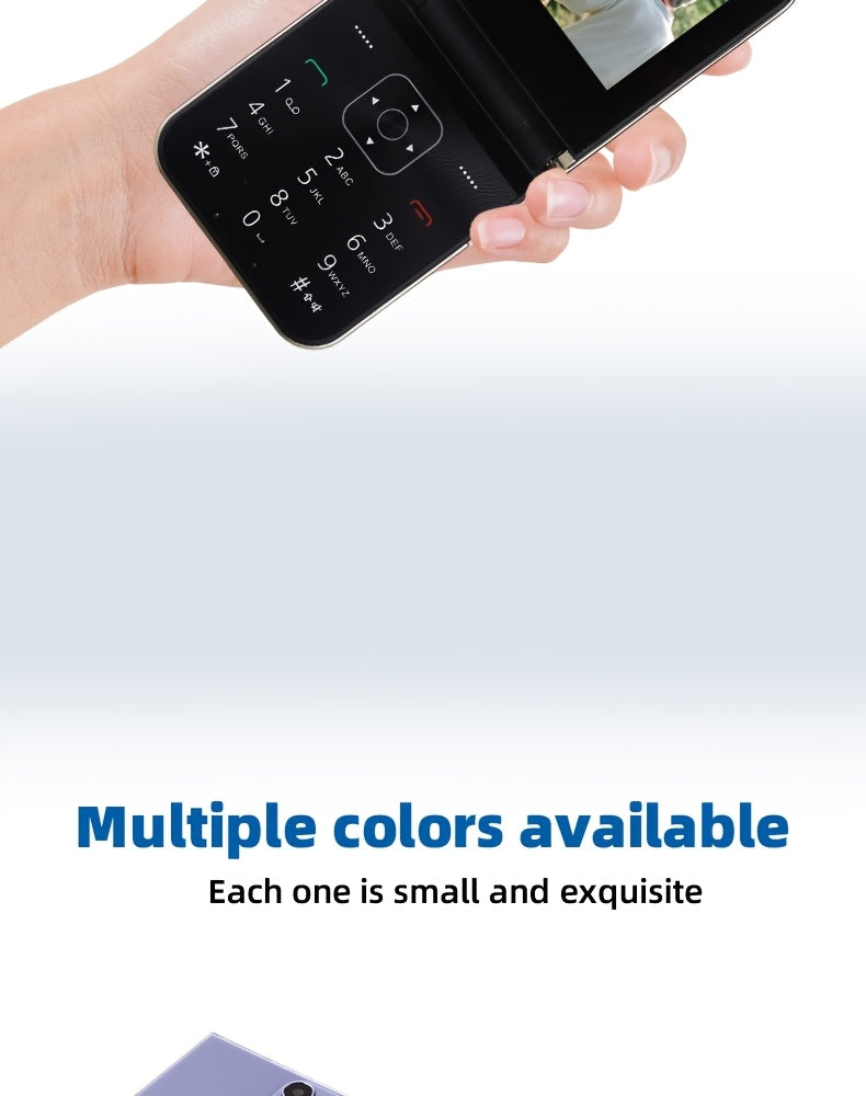Innovative Mini Pocket Phone | Lightweight, Dual-Sim, Long Standby Time, 2G Network, Multi-Language Support, Foldable Design, Basic Communication Features, Android Os, Battery, Usb Type-C Charging