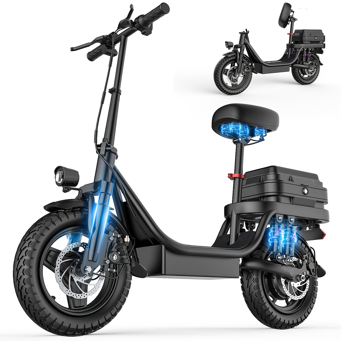 UPlee Peak Power 740W Electric Bike For Adults, 20MPH Full Shock Absorption Comfortable Riding, 48V6/8/10/15/17.5Ah, Max 32Miles Folding Ebike, 14'' Tubeless Off-road Tire, City Commuter