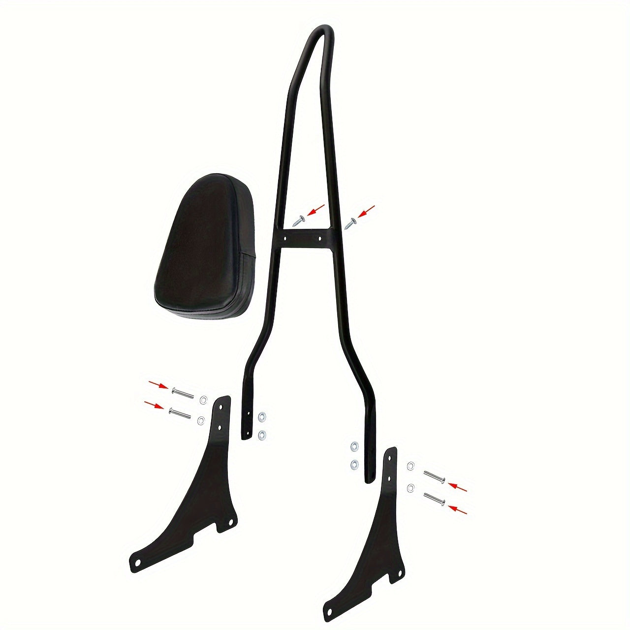 Motorcycle Black Detachable Rear Passenger Backrest Cushion Pad Kit Set  for Sportster XL 1200 883 48 2004-2022