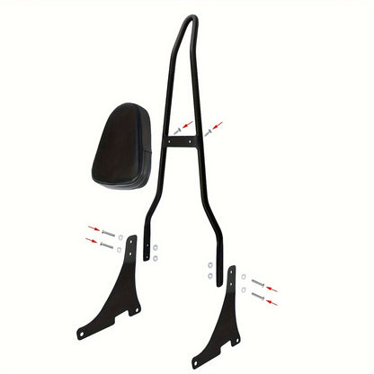 Motorcycle Black Detachable Rear Passenger Backrest Cushion Pad Kit Set  for Sportster XL 1200 883 48 2004-2022