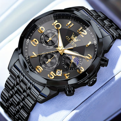 OLEVS Watches For Men Analog Quartz Dress Business Watch Day Date Stainless Steel Classic Casual Luxury Luminous Male Wrist Watches Golden/black/blue/white