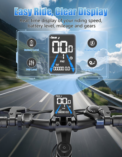 Electric Bike For Adults, 749W Motor Peak Ebike, 480Wh Removable Battery E Bike, Max 45Miles 25MPH, 26" Electric Mountain Bike, 7-Speed & Front Suspension, Electric Bicycle For Commute
