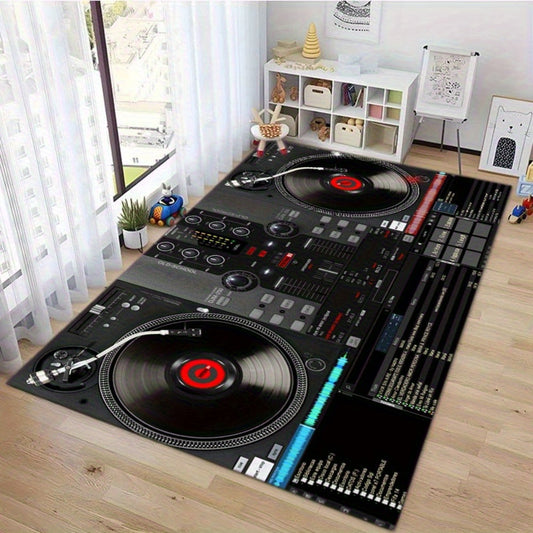 1pc Retro Vinyl Record Area Mat - Non-Slip, Wear-Resistant Music Series Mat for Living Room, Bedroom, Kitchen & Outdoor Decor - Warm Home Decor | Holiday Decor | Pet Friendly Mat | Soft Texture Mat | Durable Mat, Best for Chr