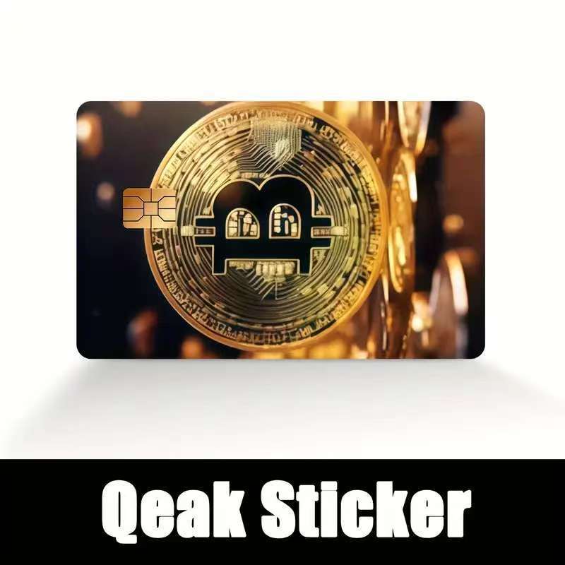 5pcs Set 2025 New Bitcoin Credit Card Skins - Holographic Gloss PVC/Scratch-Resistant Stickers with Bitcoin Logo & Emblem, Permanent Adhesive Removal (No Residue) for Crypto Cards, Collectible for DFeva Enthusiasts