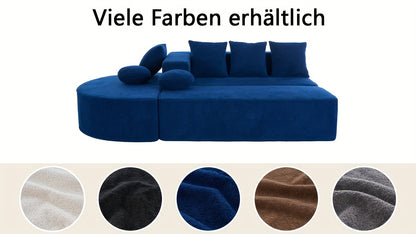 Modular Foam Sofa - No Assembly Required, Easy to Move, Modern Fabric Sofa with No Frame, Deep-Seated Design, Plush Cushions, Memory Foam Filling