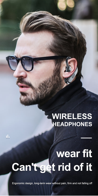 Wireless Headphones with Microphone, Hands-Free Noise Cancelling Earphones for Business & Driving, Wireless Headset with Microphone, Handsfree Noise Canceling Talking Business Driving