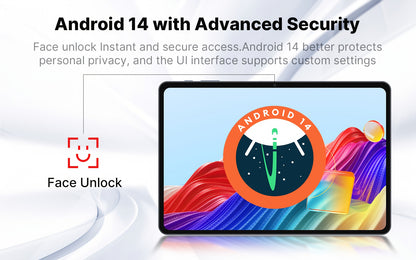 SUXI 2025 New 4G LTE Android 14 Tablet with Calling Capabilities, 10.1-inch FHD In-cell Screen, Octa-core Chip, 12GB RAM + 128GB Storage (expandable Up to 2TB), 5G Wi-Fi, Dual Cameras. Suitable for Gaming, Office Work, Studyi