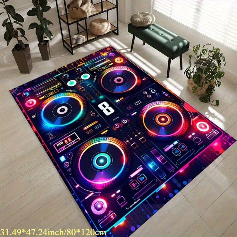 Vibrant DJ Console Pattern Mat - Multifunctional Home Decor Mat for Bedroom, Living Room, Kitchen - Ideal Gift for Birthdays, New Year, Housewarming, DJ Accessories