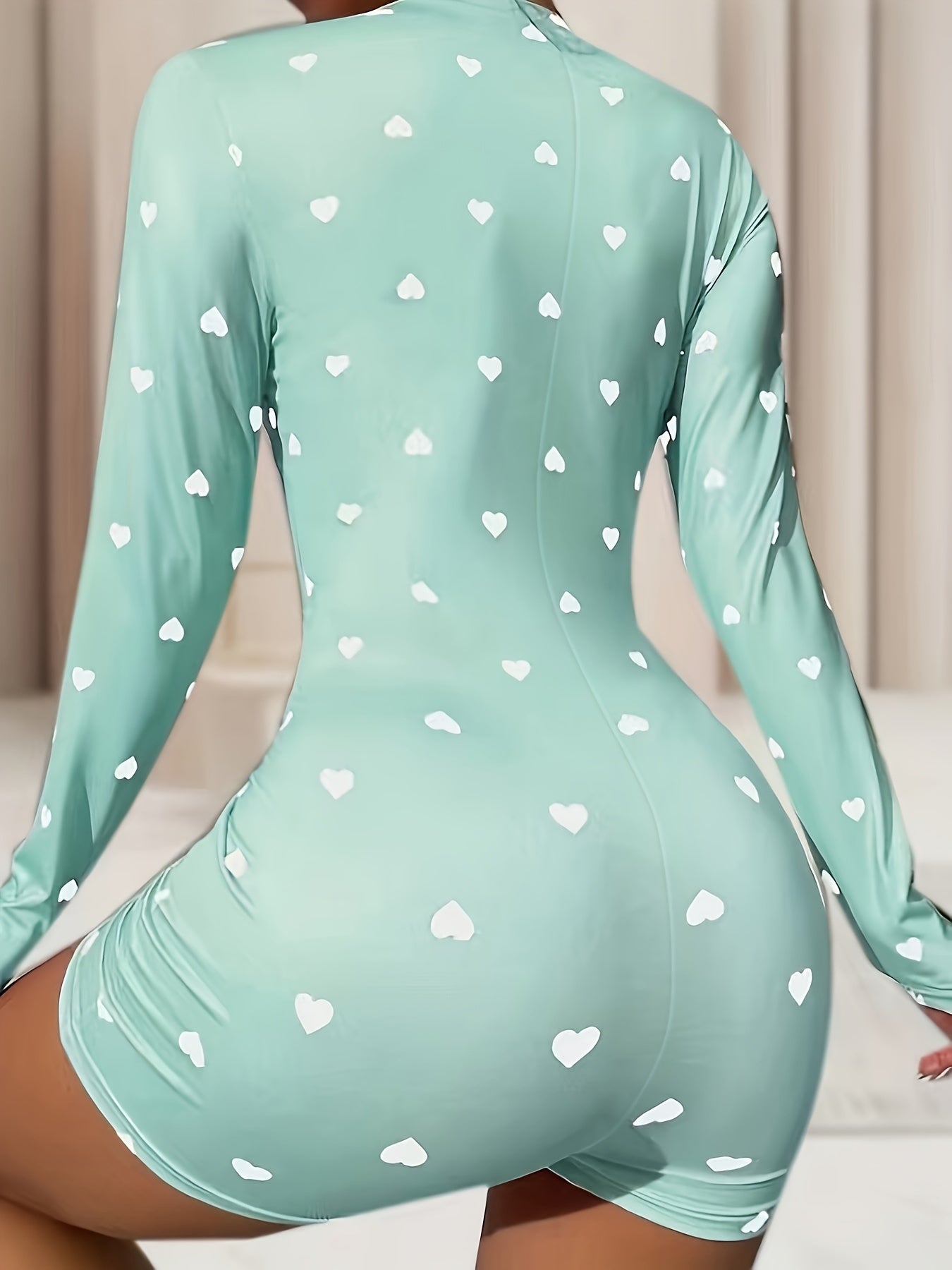 Plus Size Peach Heart Pajama Set
