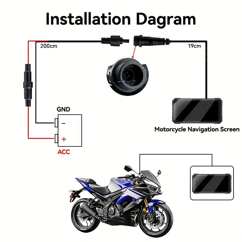 VENBES 6.25-Inch Motorcycle Navigation System with Wireless CarPlay & Android Auto, IP67 Waterproof, Wireless Compatible, for Mount Computer Compatible for /MAPs/Navigations