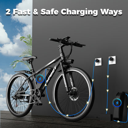 This 26-Inch Electric Bike Features a 48V 10AH Removable Battery, a Peak Power Motor of 749W, a Range of Up to 45 Miles, a Maximum Speed of 24MPH, And 7-Speed Settings for Smoother Rides. It Makes a Perfect Gift Option.