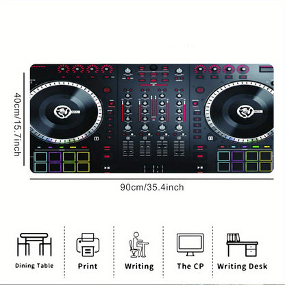1pc Dj Controller Style Mouse Pad Mouse Pad & Ultra Smooth Keyboard Pad - Non-Slip Rubber Base, Stitched Edges Design, Suitable for Office, Home Computer Accessories, Durable Stitched Edges, Smooth Surface