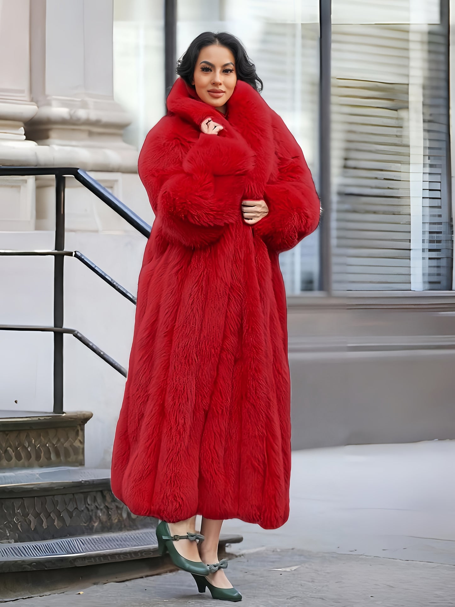 FHILLINUO Chic Women'S Faux Coat | Long Length, Solid Color, Single Breasted, with Pockets, Comfortable and Warm for Fall/Winter