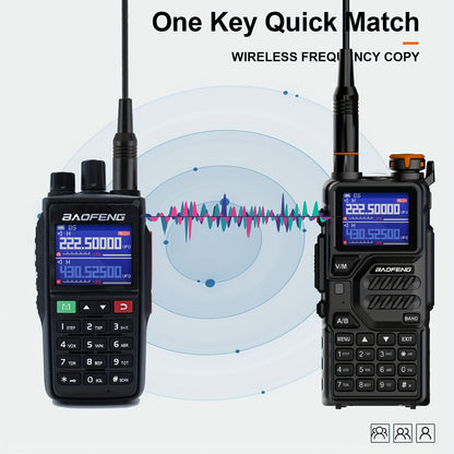 2packs Baofeng Multi Band Long Range Walkie Talkie 5watt 999CH Two Way Radio Luminarias, Outdoor Communication, Survival Equipment, Compact Design, Portable Communicator, Reliable Performance, Sturdy Radios, Multiband Radio,