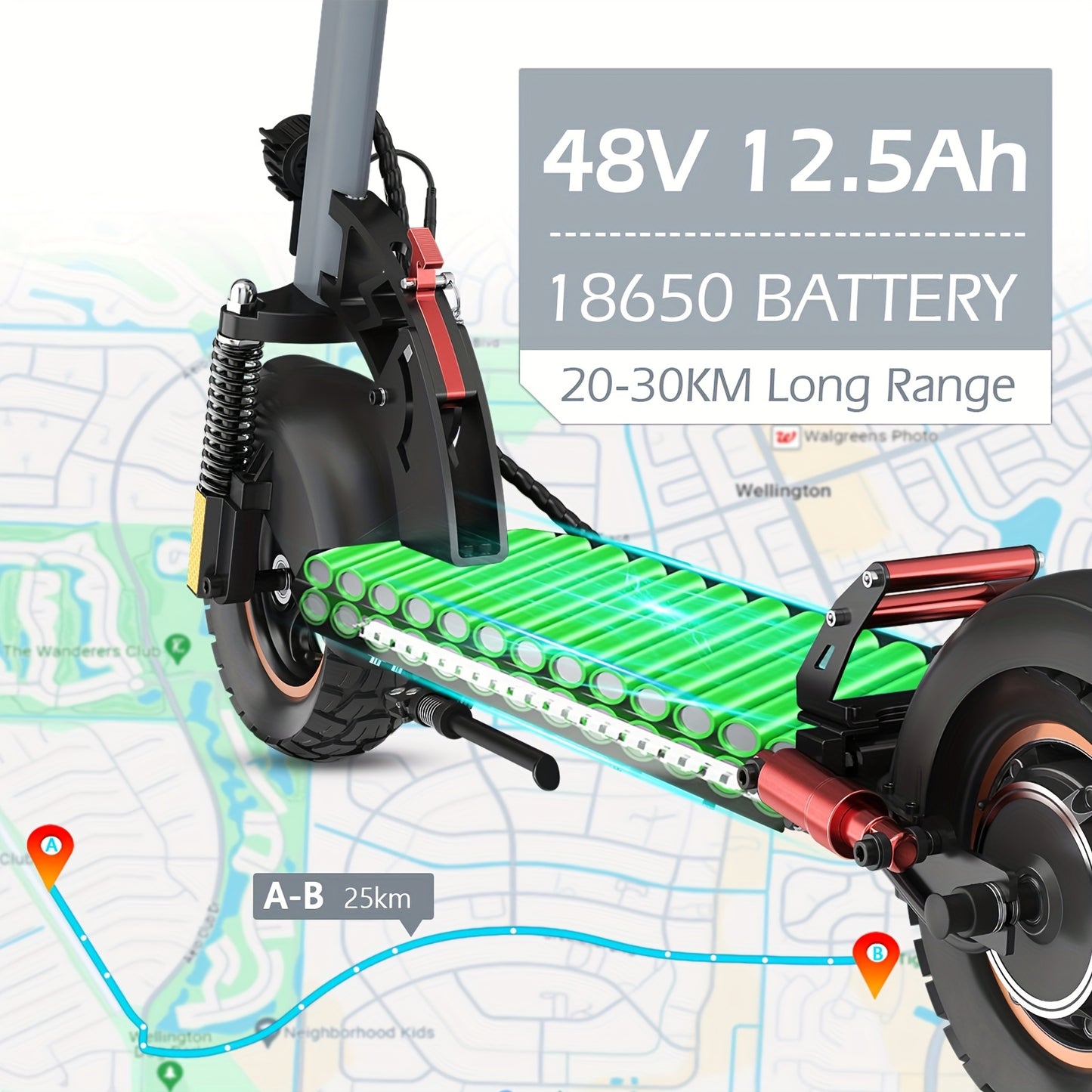 Electric Scooter 10"Off-Road Tires, 700W Motor, 32Km/H Fast Electric Scooter, Up to 25-35Km Range Offroad Electric Scooter for Adults, Commuting, Foldable Electric Scooter Halloween, Christmas Gifts