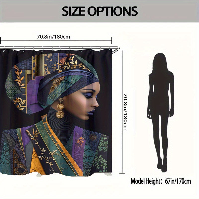 Set of 4 Luxurious Fabric Items Adorned with Golden, Featuring an Extra Wide Circular Shower Curtain Available in Various Sizes. This Decorative Bathroom Ensemble Includes a Shower Curtain, a Non-Slip Mat, a Toilet Seat Cover