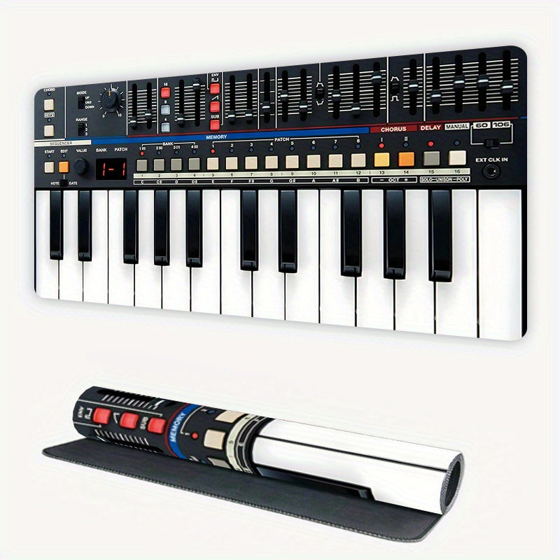 Extra Large Extended Synth Keyboard Mouse Pad - Non-Slip Desktop Mat (35.4x15.7 inches) - Full Keyboard Layout with Controls - Suitable for Music Producers, DJs, DAWs like Ableton