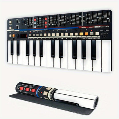 Extra Large Extended Synth Keyboard Mouse Pad - Non-Slip Desktop Mat (35.4x15.7 inches) - Full Keyboard Layout with Controls - Suitable for Music Producers, DJs, DAWs like Ableton