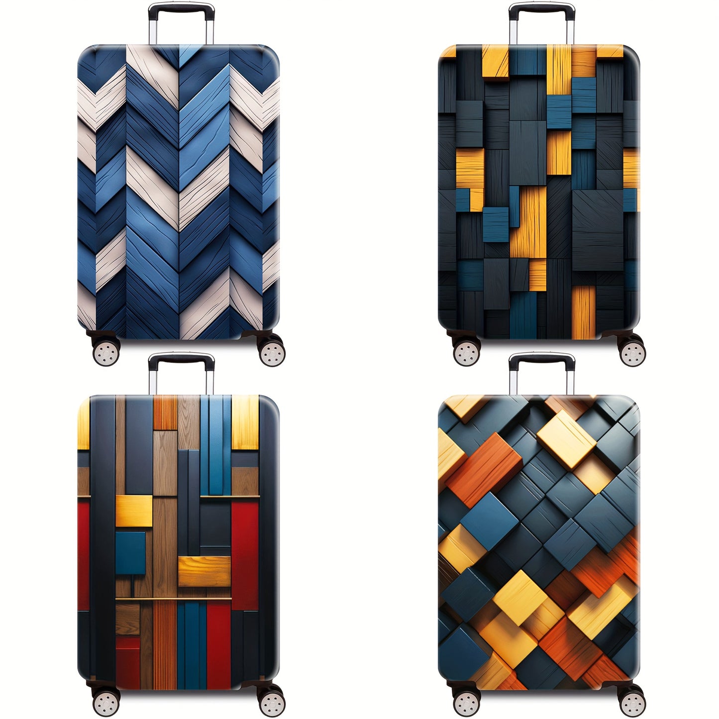 1pc of 300G/M² High-End Wood Grain Series Printed Pattern, Thickened Suitcase Protective Cover, Thickened Suitcase Accessory, Suitable for Business, Business Trips, Vacations, Travel, Luggage Check-In, Back to School, Adding