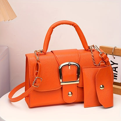 [Square Crossbody Bag] Women'S Small Square Crossbody Bag - Lightweight Synthetic Purse with Snap Closure, Compact Everyday & Formal Bag in Orange, Pink, Blue, Yellow, White, Black - Minimalist Chic Handbag for Women, Crossbo