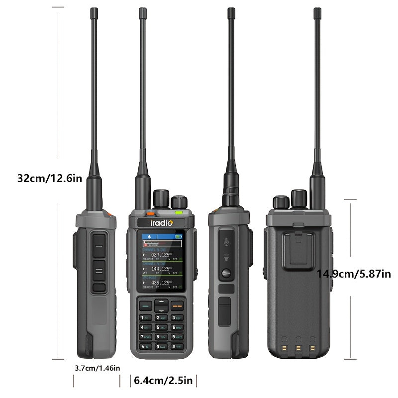 Iradio UV-98PLUS 6 Bands Walkie Talkie 10W High Power Cross Band Repeater Radio, 1024 Canales for Emergency, Outdoor, Security, Emergency Communication, Outdoor Communication, Handheld Radio, Professionalgrade Radio, Highpowe