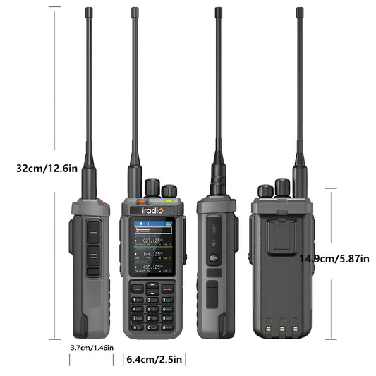 Iradio UV-98PLUS 6 Bands Walkie Talkie 10W High Power Cross Band Repeater Radio, 1024 Canales for Emergency, Outdoor, Security, Emergency Communication, Outdoor Communication, Handheld Radio, Professionalgrade Radio, Highpowe