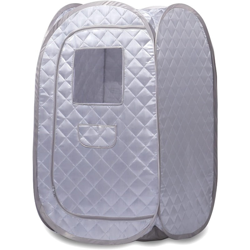 Smartmak Portable Sauna Tent | Foldable One Person Full Body Spa for Detox Therapy Without Steamer - Grey, Made of Polyethylene Terephthalate, No Electricity Required