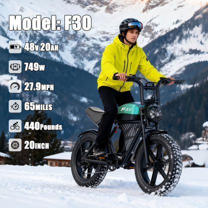 749W Moutain Ebike, 20" Fat Tire Electric Bike For Teens, 48V 20Ah Battery, 7-Speed Ebike Front & Rear Suspension/ Disc Brake. Z6 FlodIng Ebike, 650W 14-inch Adult Electric Bike.Two Models Available