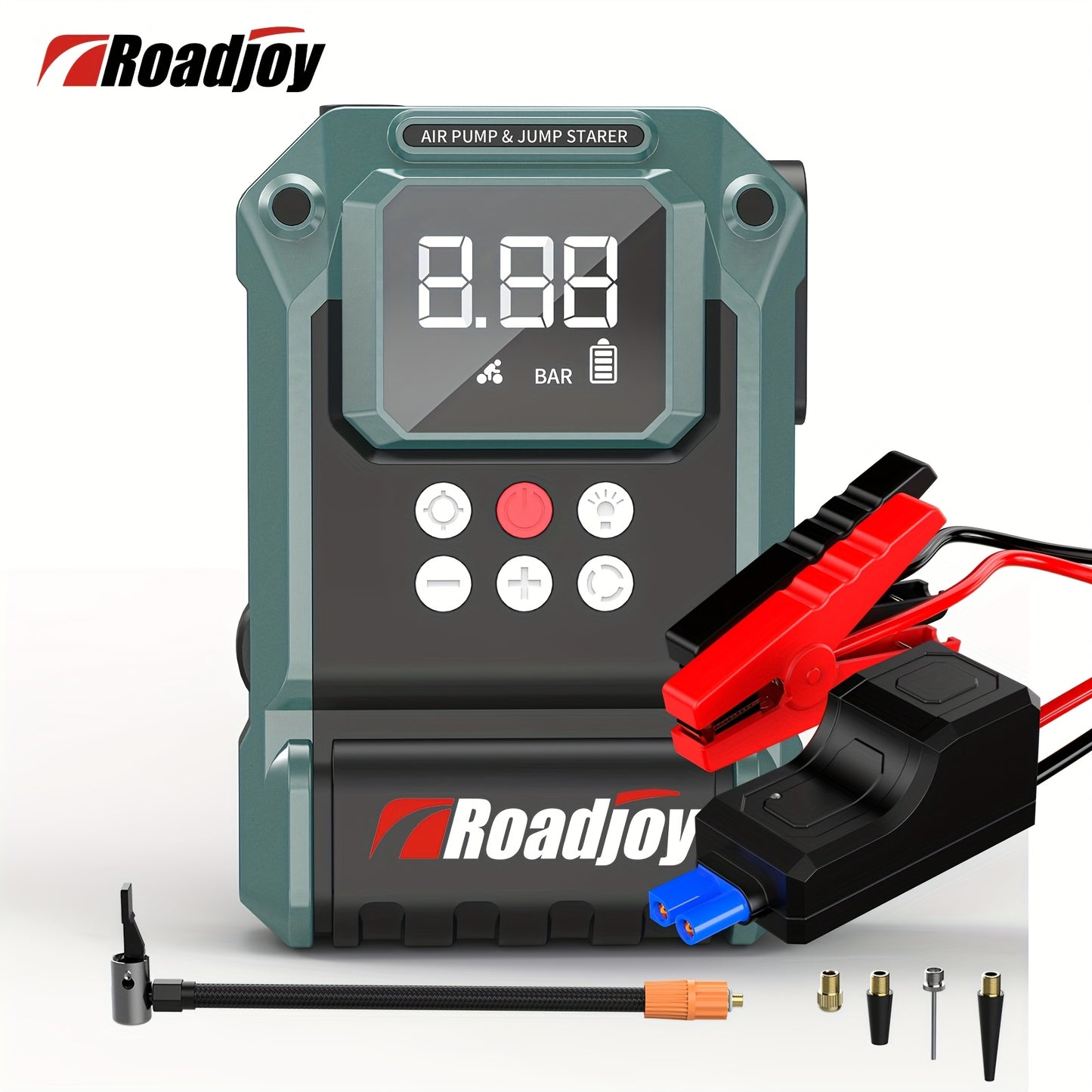 5000A Jump Starter With Air Compressor, Car Battery Portable Jumper Box (All Gas/12L Diesel) 150PSI Tire Inflator Combo, Car Jumper Starter Portable 12V Lithium Battery Jump Pack With Air Pump USB Input/output, LED Emergency,