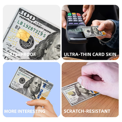 4pcs Ultra-thin Light Beige Vinyl Residue-free Stickers for Credit Cards, Bank Debit Cards, Transportation Cards, High Quality, Scratch-resistant, Anti-slip Film