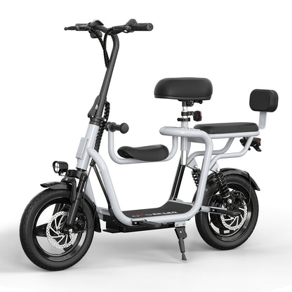 Adult Electric Scooter with Seat - 500W 36V Motor, 20-Mile Range & 18.75 MPH, Adjustable Height & Suspension, Front Brake System, 250 lbs Capacity, 50Hz/60Hz Motor Speeds, Global Voltage 100-240V, Global Plug Compatibility, B