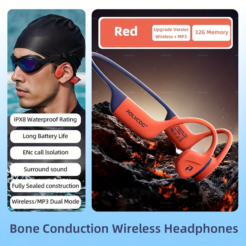 Newly Upgraded 2.0 X16 Wireless Bone Conduction Earphones Are Professional And Sweat Resistant, Providing Clear Communication with The Microphone. The Magnetic Charging Port Has a Long Lifespan And a Large Memory Wireless/Mp3