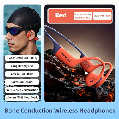 Newly Upgraded 2.0 X16 Wireless Bone Conduction Earphones Are Professional And Sweat Resistant, Providing Clear Communication with The Microphone. The Magnetic Charging Port Has a Long Lifespan And a Large Memory Wireless/Mp3