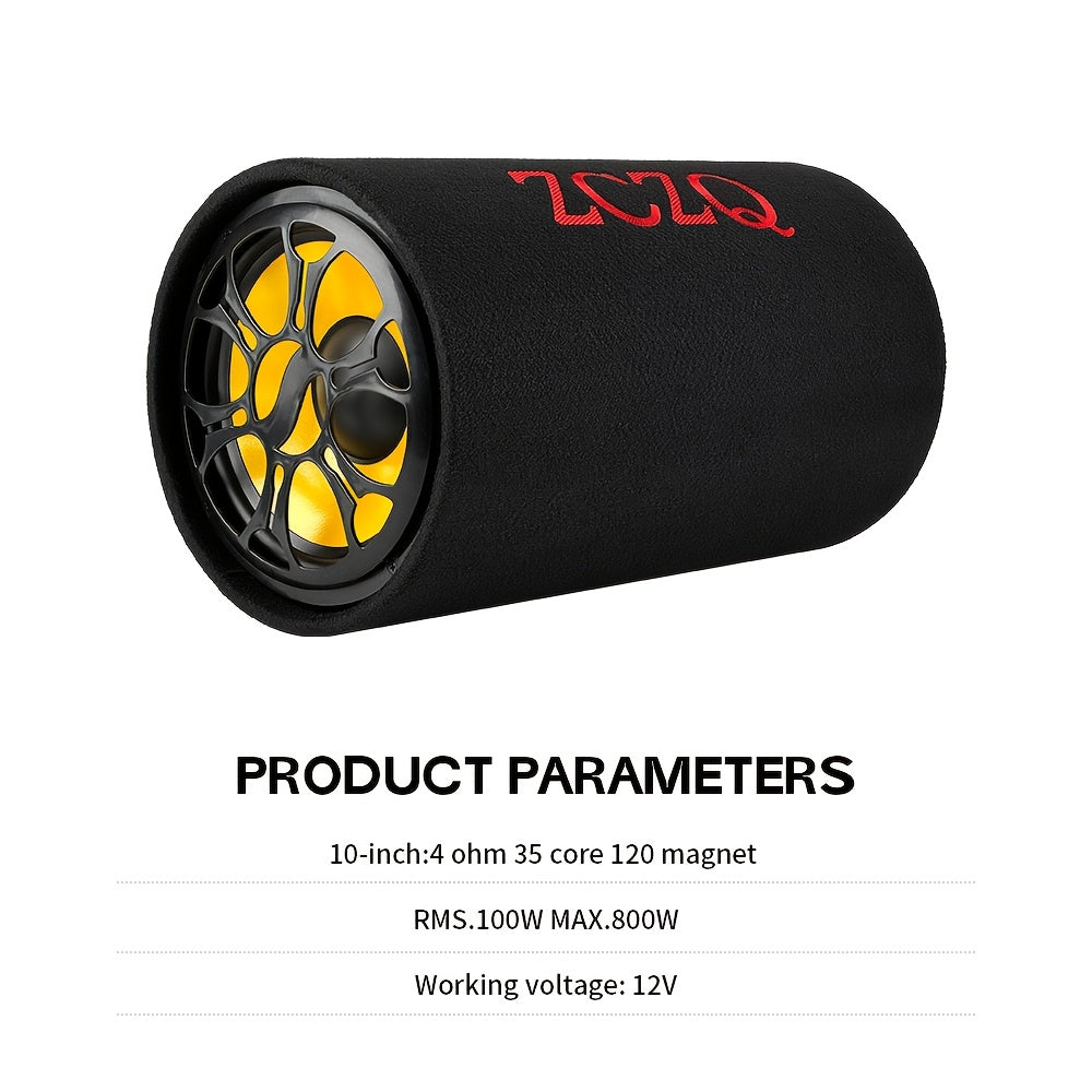 MAX.800W 10-inch Car Round Passive Subwoofer, Delivering Excellent Bass Performance and Powerful Sound, Enhancing and Improving Audio Quality. This 12V High-power Full-range Subwoofer Elevates Your Driving Experience with Pre