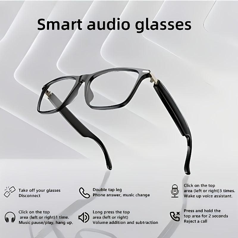 1080P Video Glasses with Real-Time Translation, 160 Languages, High-Definition Audio & 4K Motion Recording, Noise Reduction, Wireless Call, Wireless, Magnetic Charging - USB Rechargeable for TV, Mobile Phones, Laptops, Cyclin