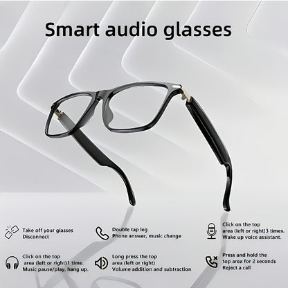 1080P Video Glasses with Real-Time Translation, 160 Languages, High-Definition Audio & 4K Motion Recording, Noise Reduction, Wireless Call, Wireless, Magnetic Charging - USB Rechargeable for TV, Mobile Phones, Laptops, Cyclin