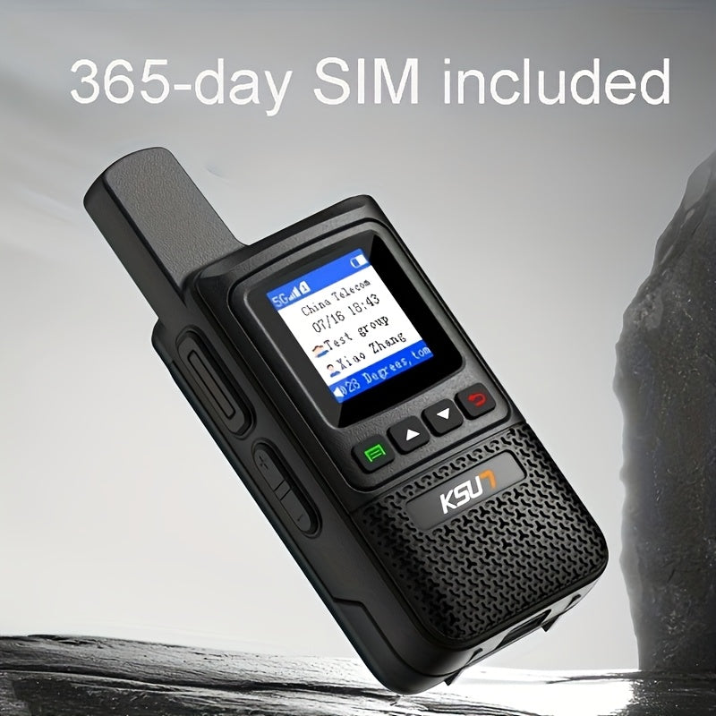 KSUN 4G Network Nationwide POC Radio With 1 Year US Pre-Paid Sim Cards Walkie Talkies Long Range 5000 Miles For Hiking Camping CT1plus (2 Pack)