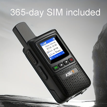 KSUN 4G Network Nationwide POC Radio With 1 Year US Pre-Paid Sim Cards Walkie Talkies Long Range 5000 Miles For Hiking Camping CT1plus (2 Pack)