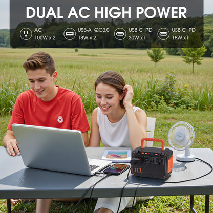 Portable Power Station 240/111/88/83Wh With 60/40/30/21W Solar Panels With AC Outlet 110V(3*USB A, 2*USB C, 2*AC, 2*DC) Solar Generator For Travel Home Emergency Hurricaneth