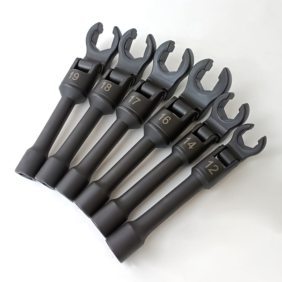 6 adjustable nozzle oil pipe wrenches, interchangeable open-end wrenches, can be used for repairing bicycles, cars, machines, product assembly, etc. Suitable for daily household maintenance
