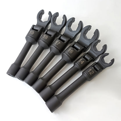 6 adjustable nozzle oil pipe wrenches, interchangeable open-end wrenches, can be used for repairing bicycles, cars, machines, product assembly, etc. Suitable for daily household maintenance