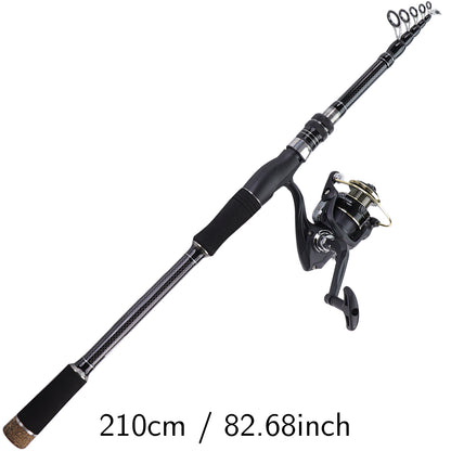 VANFOSH Heavy-Duty Carbon Fiber-like Sea Fishing Rod - 70.87inch/141.73inch Collapsible Saltwater Casting Rod with Spinning Compatible, Fast Action Ultra-Light Power for Long-Distance Casting, Tuna, Mackerel, Surf Fishing (Ma