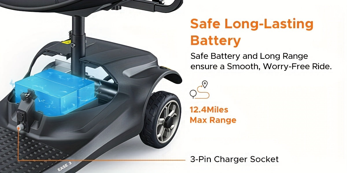 New 4-Wheel Mobility Scooter, 250W Motor, 5.6MPH Speed, 24V 12AH Battery, Solid 8"x3" Tires, Rearview Mirrors, Dual Baskets, Foldable & Adjustable Design, Easy To Control, Ideal For Daily Use And Outdoor Adventures, Red