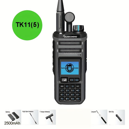 Quansheng TK11 (5) Dual Band Two-Way Radio - 10W High Output, NOAA Weather Notifications, 999 Channels, 2500Mah Battery