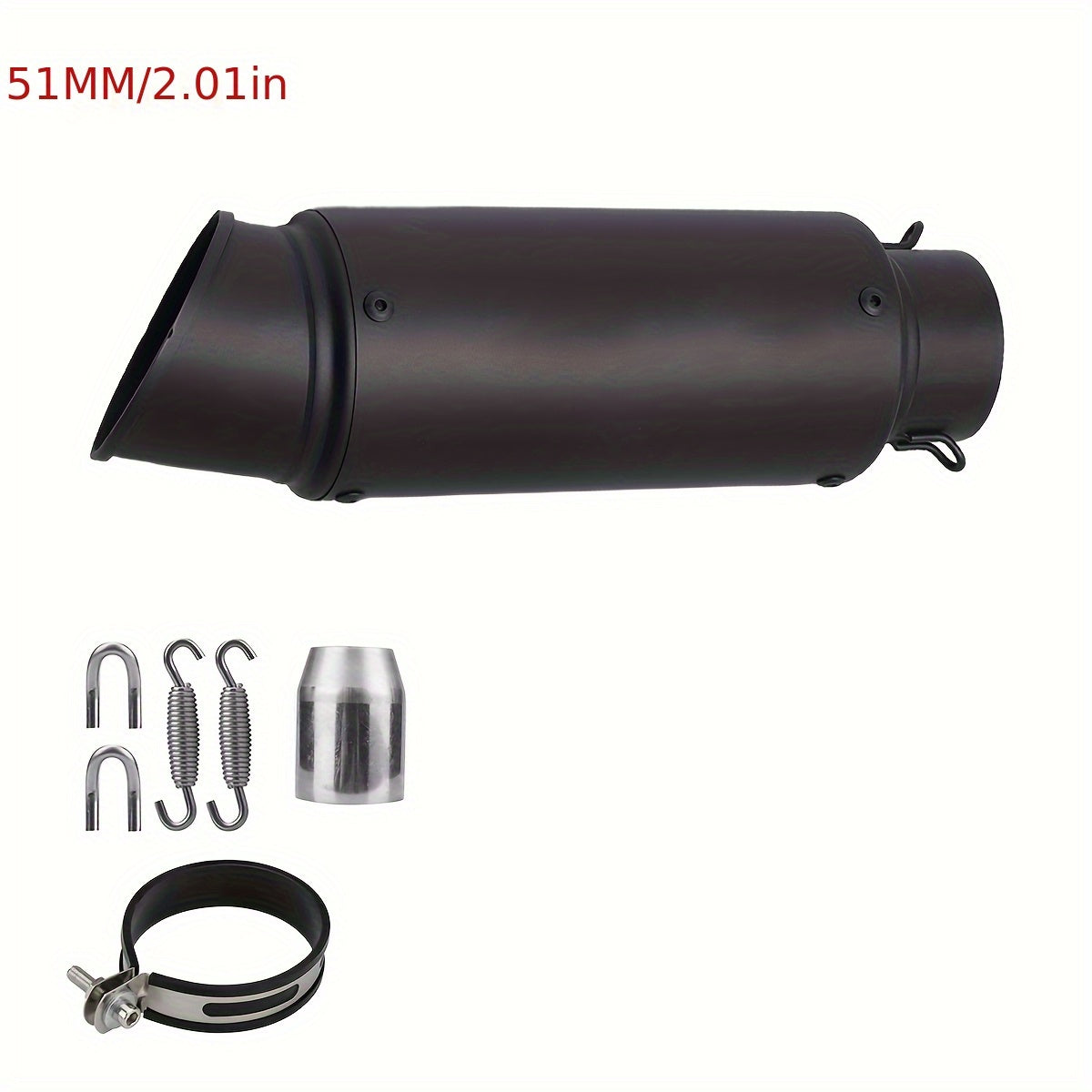 [Stainless Steel Pipe] 1pc of oblique stainless steel motorcycle exhaust pipe, high temperature resistant, suitable for most motorcycles (caliber 51mm)