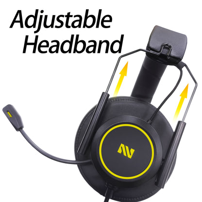 [Colusi M21 Gaming Headset] Colusi M21 Wired Gaming Headset | Soft Memory Foam Cushion, 3.5mm Audio Jack, Foldable Design for PC, PS4, PS5 - Golden, Portable