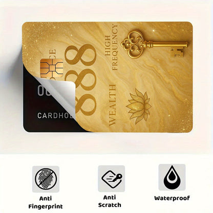Golden 888 Pattern Sticker Set, Durable Privacy Stickers, Available in 1/2/4pcs Sets, Made of PVC Material, Suitable for Credit Cards, Transit Cards, Debit Cards, And More, Protects Bank Cards, Scratch-Resistant, Removable Se