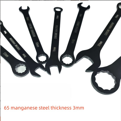 14pcs Industrial-Grade Dual-Purpose Combination Wrench Set - Ultra-Thin 3mm Thick, Manganese Steel, Interchangeable Box-End & Open-End, Durable & Wear-Resistant, Ideal for Home Decor, Outdoor Maintenance, and Electric Vehicle