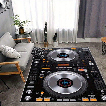 1pc DJ-Themed Mat with DJ Controller Design - Lightweight Machine-Washable Floor Mat, Non-Slip Rubber Backing & Easy-Care Fabric for Home Studio, Living Room, Bedroom, Office - Ideal Gift for Music Lovers & DJs (Modern DJ Set